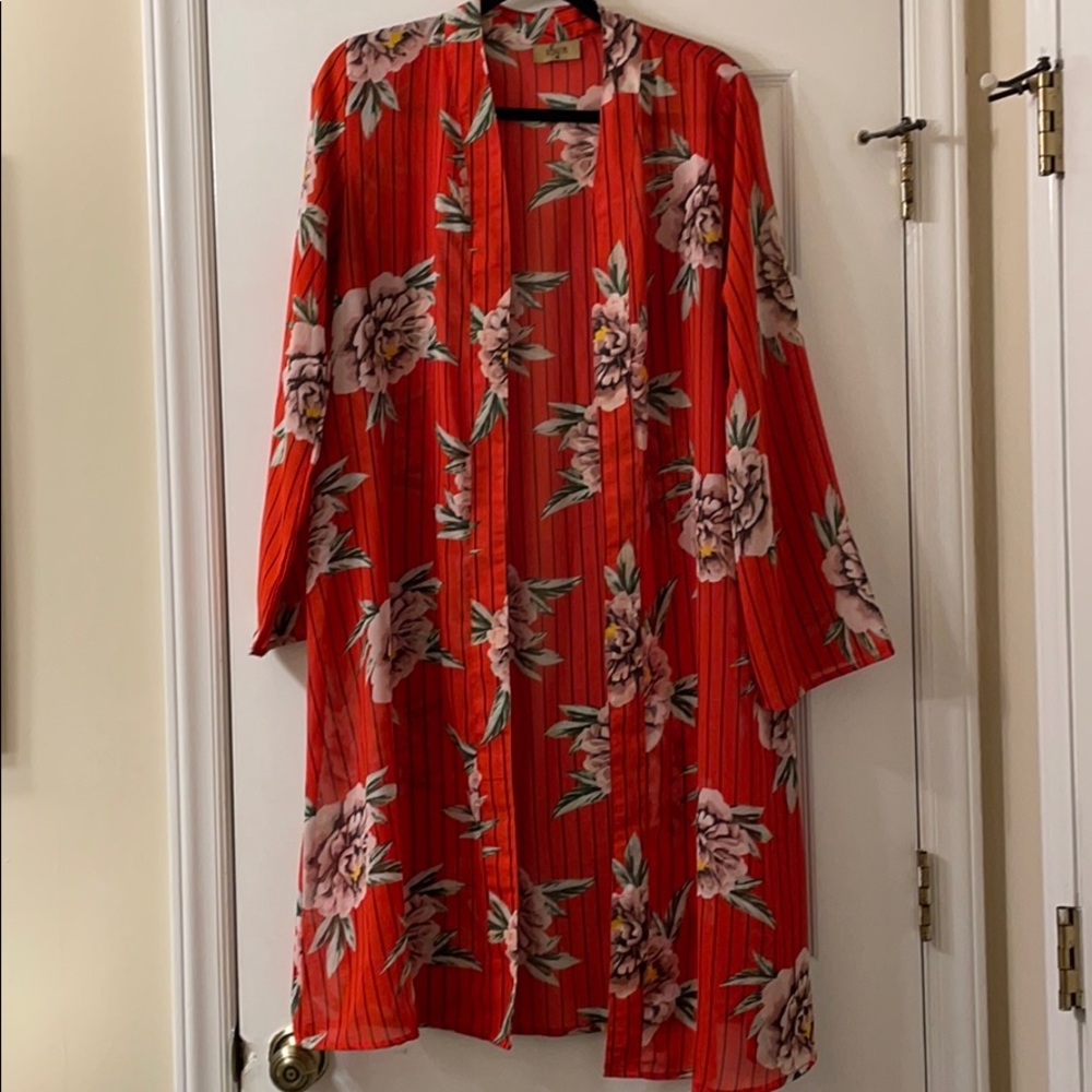 Sheer Floral Kimono